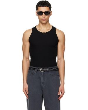 Tonywack Silk Lyocell Rib Tank Top - Black