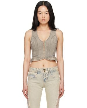 Guess Peplum Denim Vest - Black