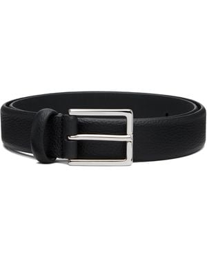 Anderson's Soft Grained Calf Leather Buckle Belt - Black