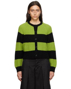 YMC Cardigan foxtail noir et vert