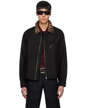 ERNEST W. BAKER ブラック ウエスタンジャケット Ernest W. Baker SSENSE Exclusive Black Leather Jacket Ernest