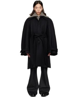 Egonlab Long Raglan Coat - Black