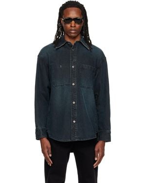 WOOYOUNGMI Back Logo Denim Shirt - Blue