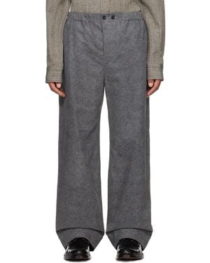 Bottega Veneta Grey Printed Leather Trousers