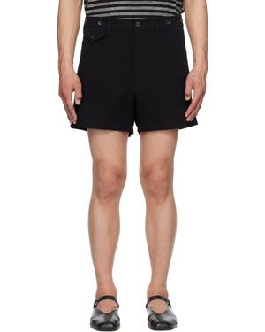 Yohji Yamamoto Suspender Slim Shorts - Black