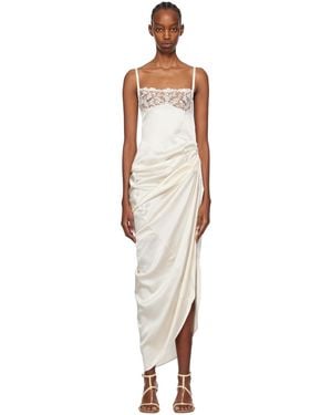 Jacquemus Off-white Les Sculptures 'la Saudade Longue Brodée' Maxi Dress - Black