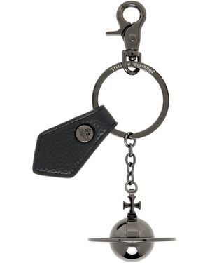 Vivienne Westwood Gunmetal 3D Orb Keychain - Black