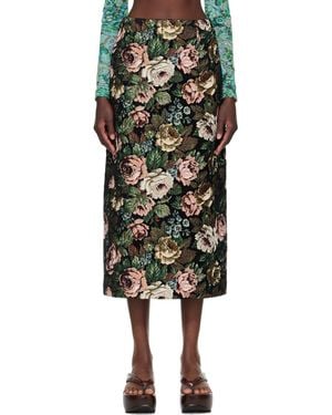 Dries Van Noten Floral Maxi Skirt - Green