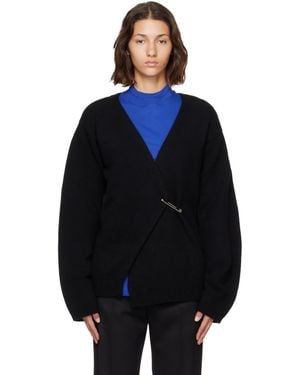 Rohe Off-Shoulder Wrap Cardigan - Black