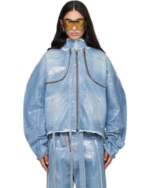 OTTOLINGER Glazed Denim Zip Jacket - Blue