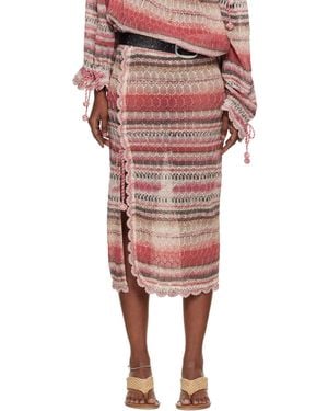 Isabel Marant Noryane Cotton Sunrise Net Midi Skirt - Multicolour