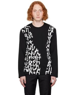 Comme des Garçons プリント 長袖tシャツ - ブラック