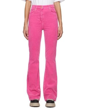 Ganni Cotton Corduroy Flared Trousers - Pink