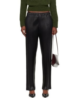 Issey Miyake Glossed Metal Pleats Trousers - Black