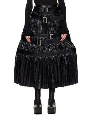 Junya Watanabe Tiered Belted Maxi Skirt - Black