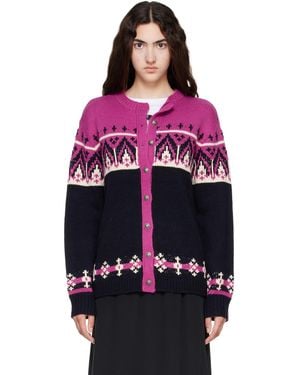 Anna Sui Fair Isle Knit Cardigan - Purple