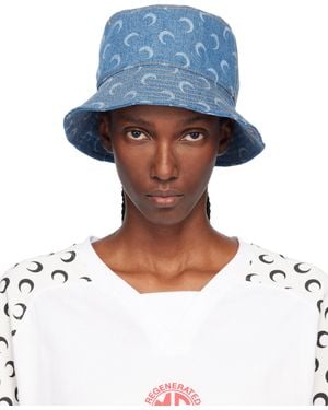 Marine Serre Moon Laser Denim Bucket Hat - Blue