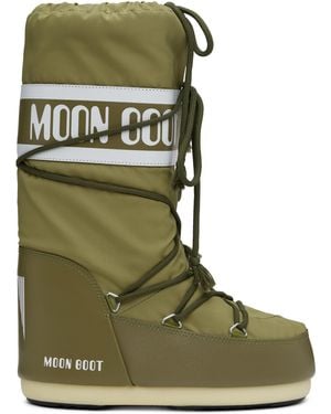 Moon Boot Khaki Icon Nylon Boots - Green