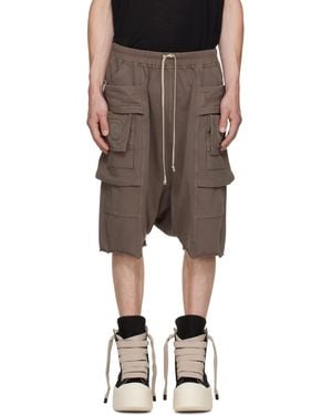 Rick Owens Taupe Tower Creatch Cargo Pods Shorts - Multicolour