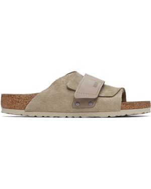 Birkenstock Taupe Regular Kyoto Sandals - Black