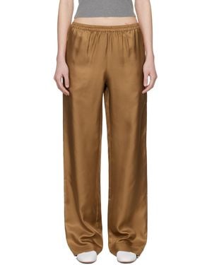 Loulou de Saison Alera Lds Silk Twill Pants - Brown
