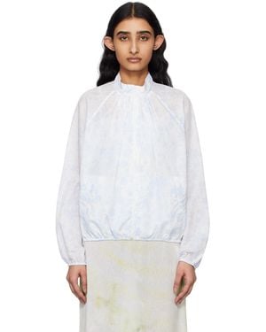 Kijun Flower Sheer Windbreaker Jacket - White