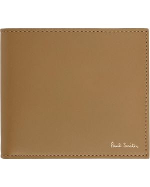 Paul Smith Leather 'Signature Stripe' Interior Billfold Coin Wallet - Natural