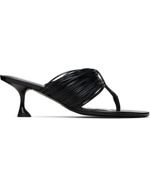 Proenza Schouler Cable T-Strap Heeled Sandals - Black