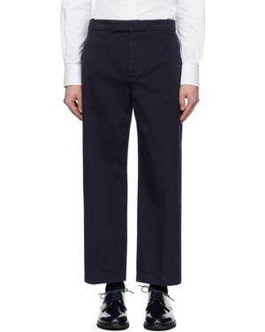 Thom Browne ネイビー コットンツイル ユーティリティパンツ - ブルー