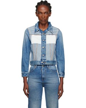 MM6 by Maison Margiela Blouson Bleu En Denim À Coutres Visibles