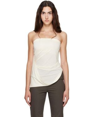 Helmut Lang Haut Tube Drapé Blanc Cassé - Neutre
