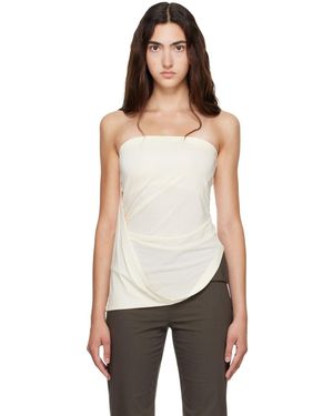 Helmut Lang Off- Twisted Tube Top - Natural