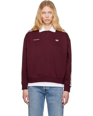 Sporty & Rich バーガンディ Adidas Originalsエディション トラック スウェットシャツ - レッド