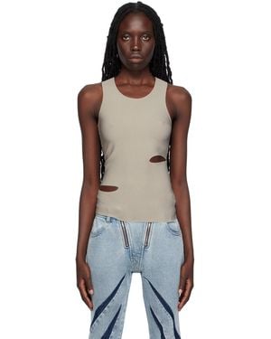 Dion Lee Grey Slit Tank Top - Black
