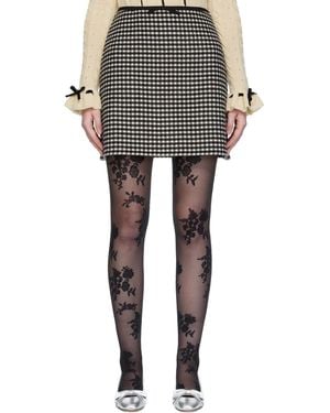 Valentino Check Miniskirt - Black