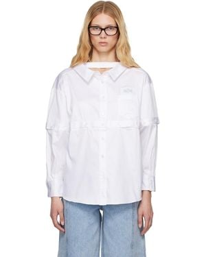 ROKH Multi Button Broken Shirt - White