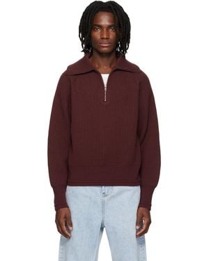 Entire studios Burgundy Blimp Quarter Zip Sweater - Red