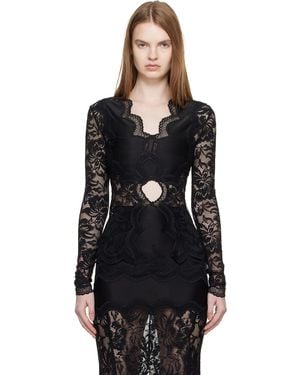 Rabanne Long-Sleeved Lace Blouse - Black