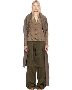 MASHA POPOVA Ssense Exclusive Asymmetric Scarf Denim Jacket - Black