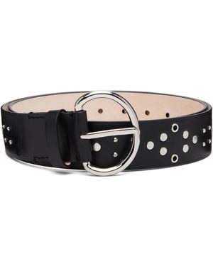 Marni Metal Studs Leather Belt - Black