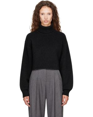 Frankie Shop Pull Elly Noir À Manches Bouffantes Et À Col Roulé