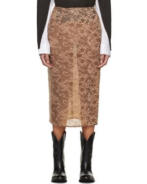 Acne Studios Lace Midi Skirt - Natural