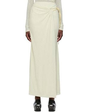 Nanushka Green Macea Maxi Skirt - Natural
