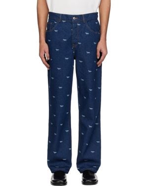 Maison Kitsuné ネイビー リラックス ジーンズ - ブルー