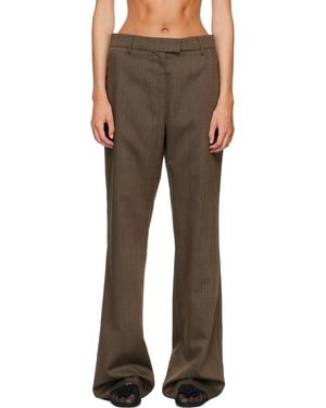 Ganni Wool Melange Pants - Brown
