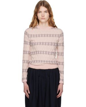 OPEN YY Pull Rose À Motif En Jacquard - Noir