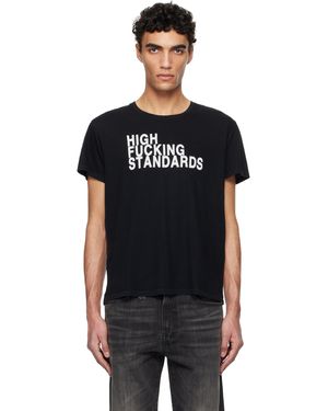 R13 ブラック 'High F Standards' Boy Tシャツ