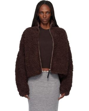 Jil Sander ブラウン ナチュラル コットン フェイクシアリング ジャケット