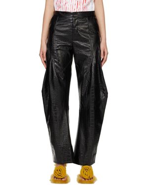 Puppets and Puppets Pantalon Elliot Noir En Cuir Synthétique