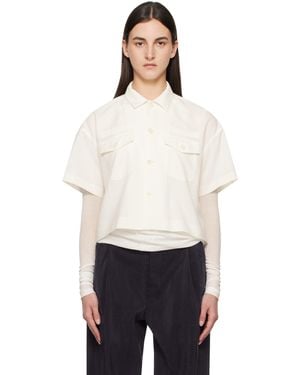 sacai ホワイト パフスリーブ シャツ Sacai パフスリーブ ブラウス | ホワイト | FARFETCH JP